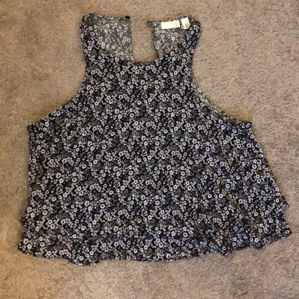 Black and purple floral tank